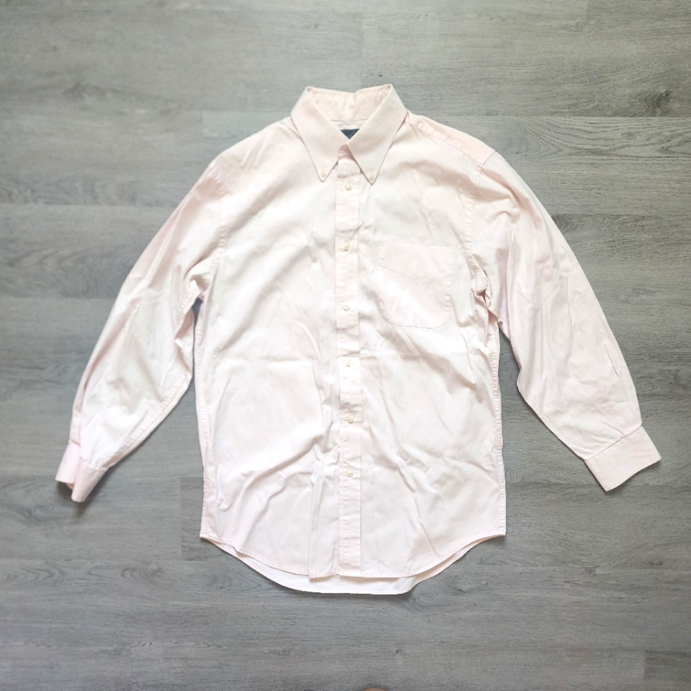 Kenneth Roberts Platinum Men's Solid Pink Casual Long Sleeve Button Down Shirt